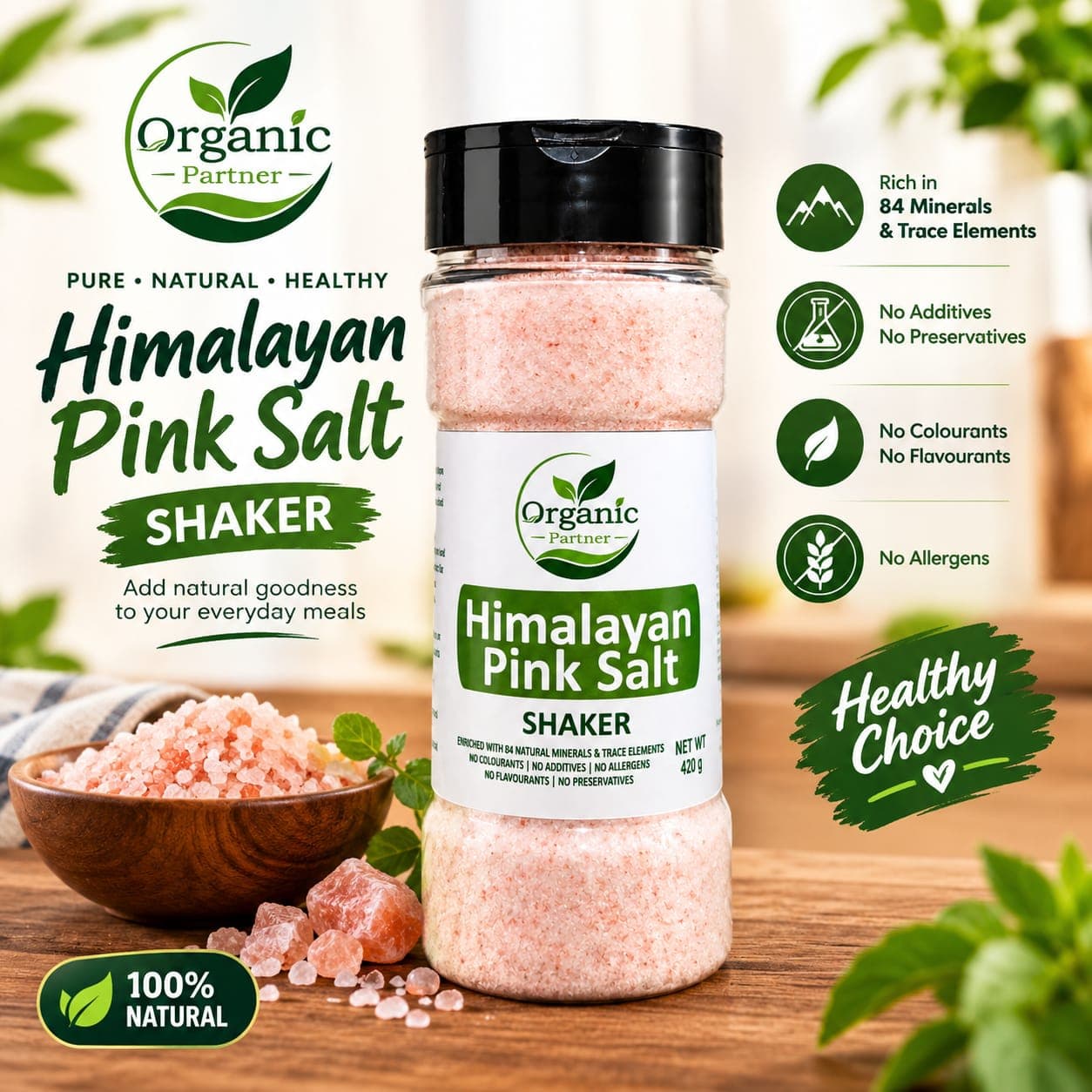 Pink Salt Shaker (400 gm)